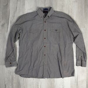 Lucchese 1883 Plaid Blue Button Down Shirt Mens XL Long Sleeve Western Cowboy Q